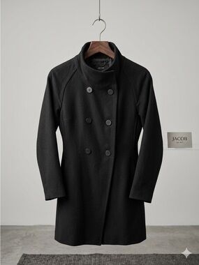Jacob Women's Black Double-Breasted Pea Coat